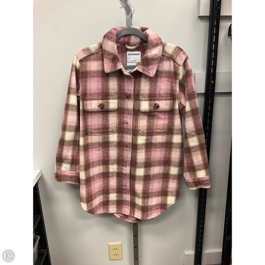 Jacket Shirt By Old Navy In Plaid Pattern, Size: S