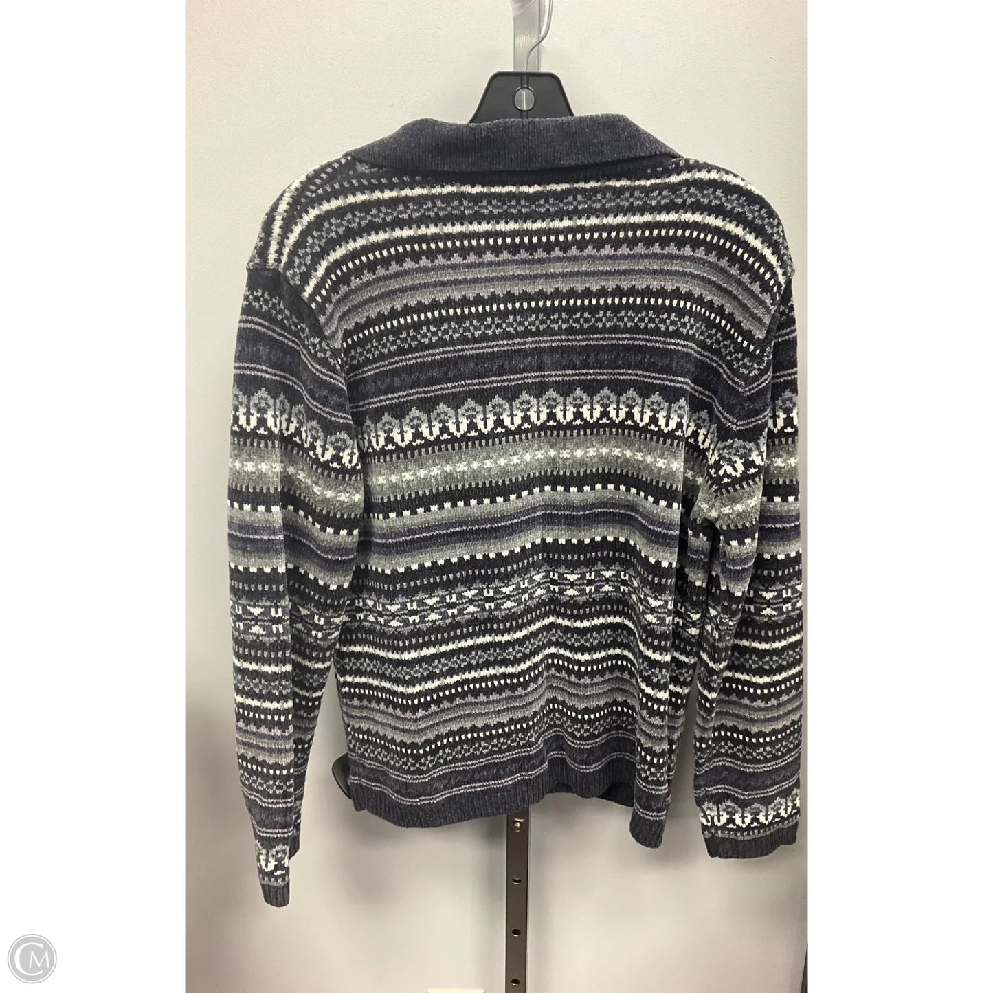 Sweater Cardigan By Croft And Barrow In Grey & Purple, Size: S