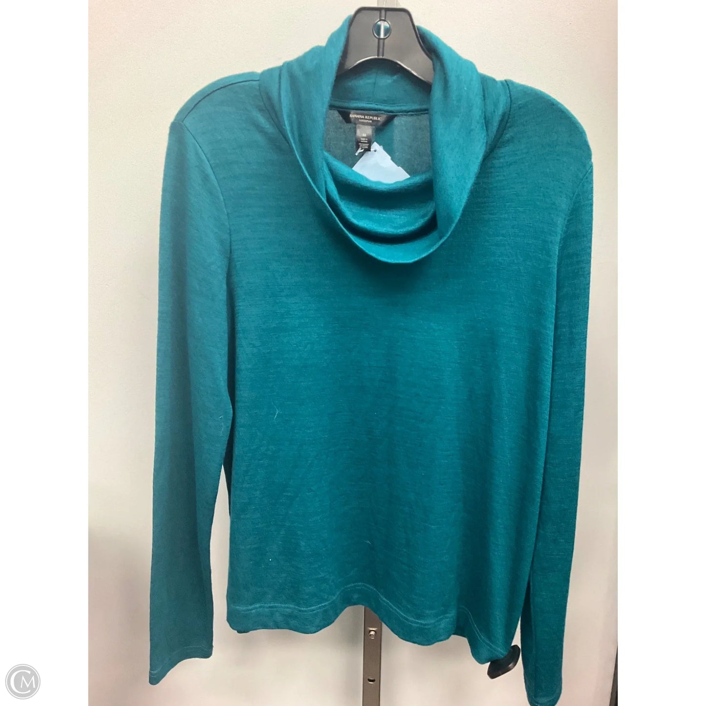 Top Long Sleeve By Banana Republic In Teal, Size: M