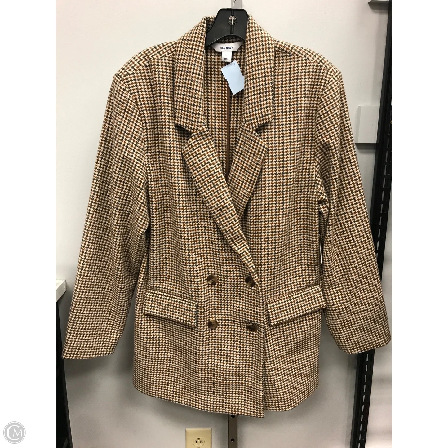 Blazer By Old Navy In Brown & Cream, Size: L