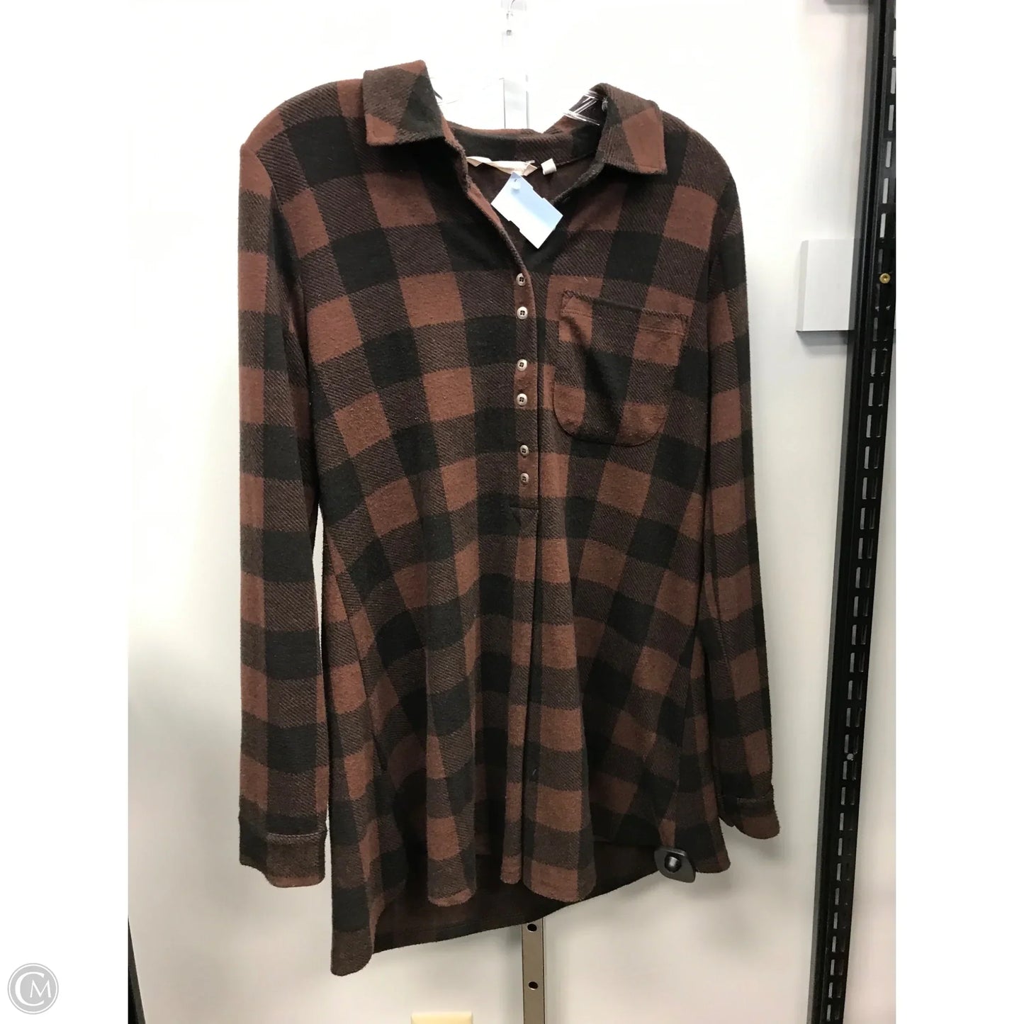 Top Long Sleeve By Soft Surroundings In Plaid Pattern, Size: S