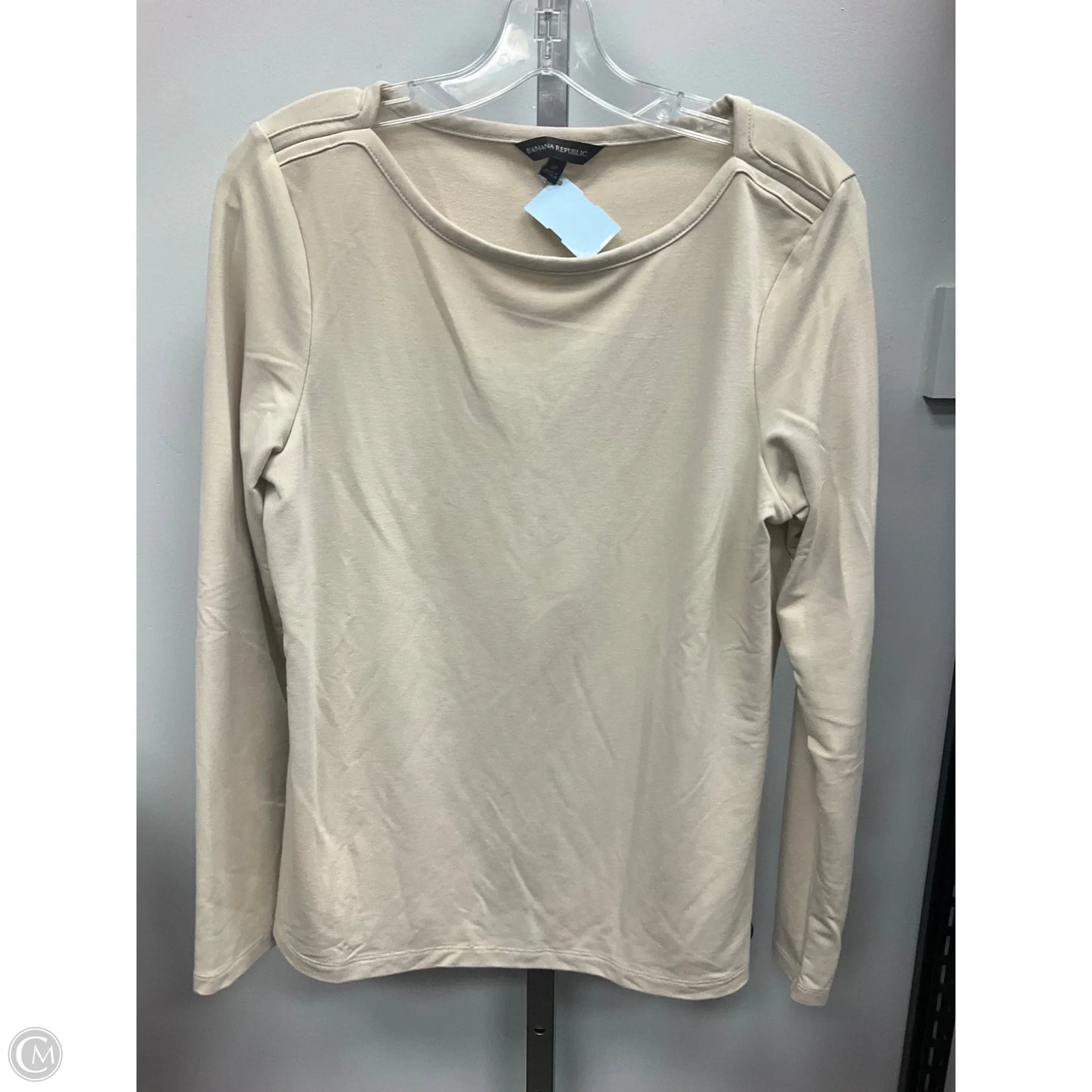 Top Long Sleeve By Banana Republic In Cream, Size: M