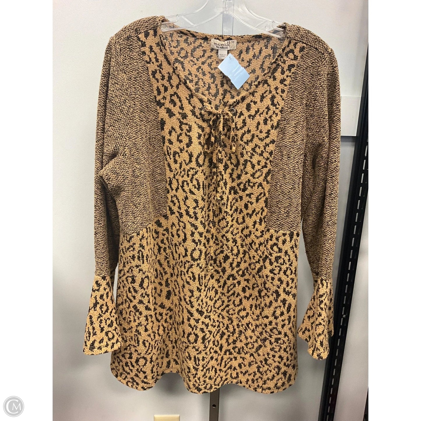 Top Long Sleeve By One World In Animal Print, Size: 1x
