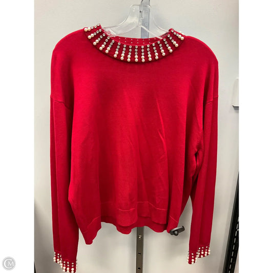 Sweater By Adrianna Papell In Red, Size: L