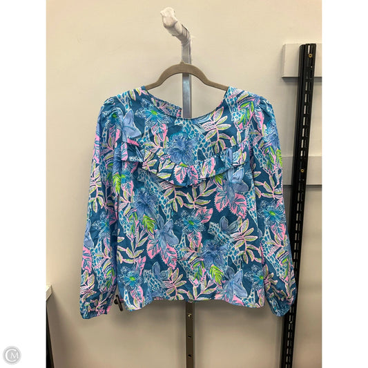 Top Long Sleeve Designer By Lilly Pulitzer In Blue, Size: M
