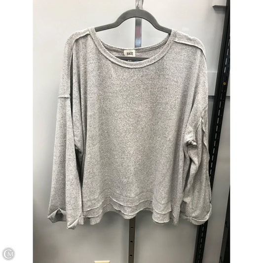 Top Long Sleeve Basic By Bke In Grey, Size: M