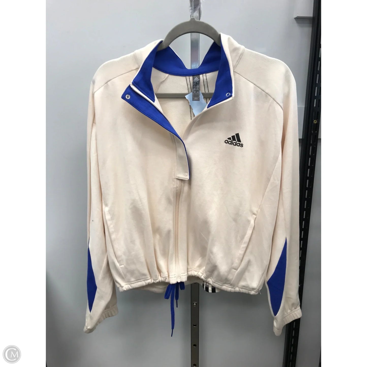 Athletic Jacket By Adidas In Cream, Size: M