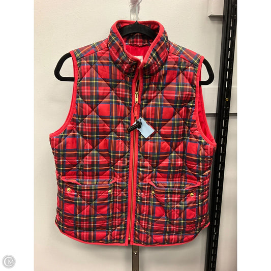 Vest Puffer & Quilted By J. Crew In Plaid Pattern, Size: M