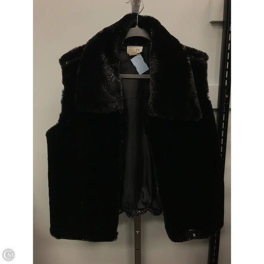 Vest Faux Fur & Sherpa By Unity In Black & Silver, Size: Xl