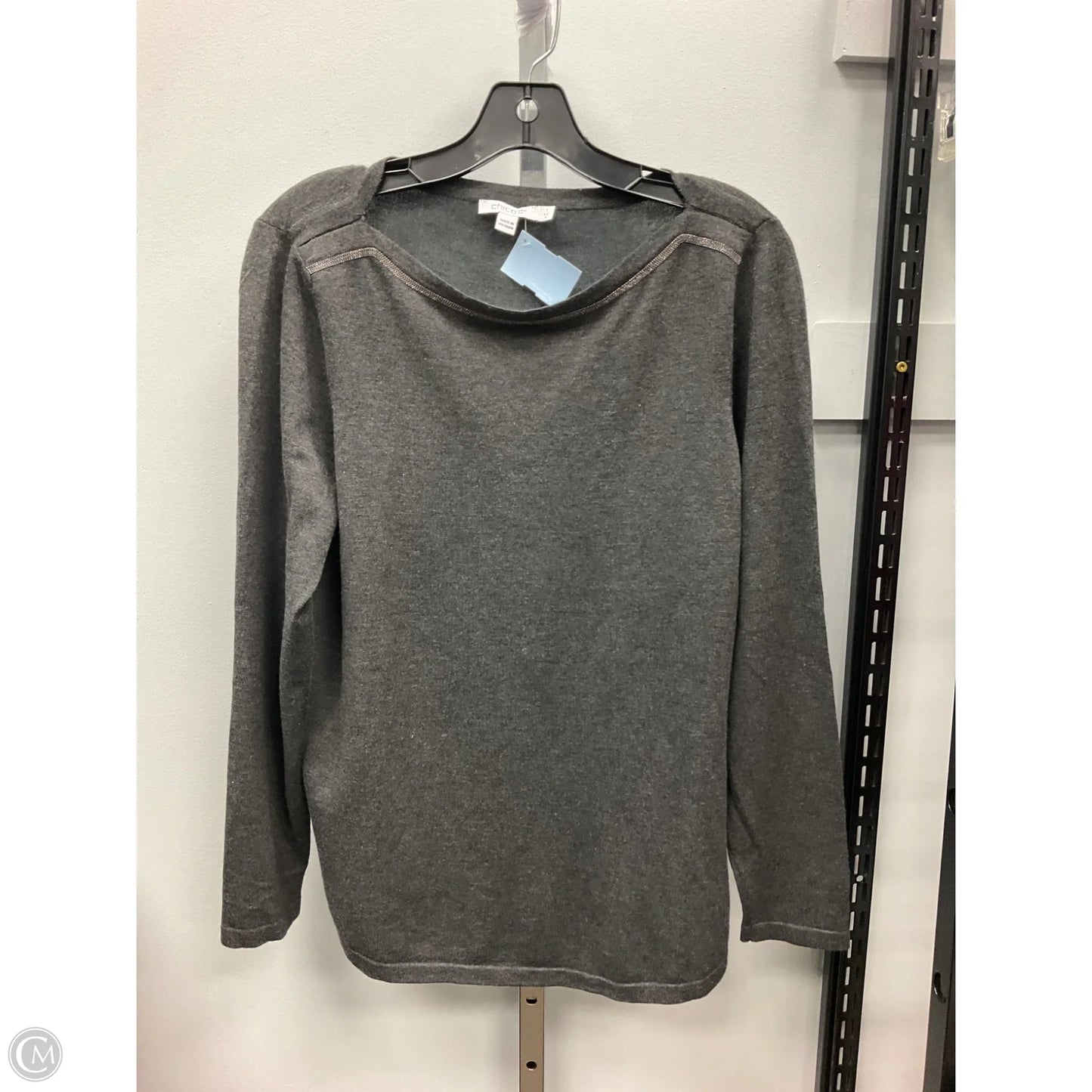 Top Long Sleeve By Chicos In Grey, Size: S