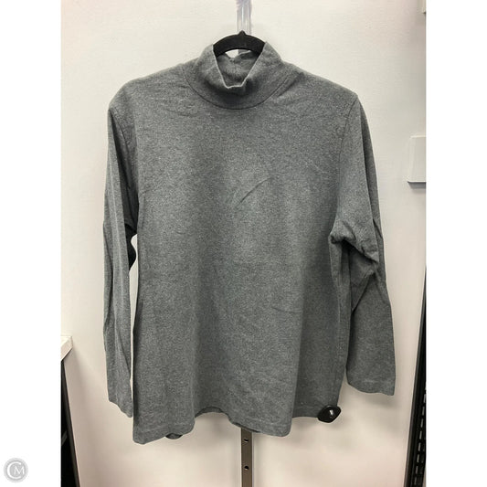 Top Long Sleeve Basic By Jones New York In Grey, Size: 1x