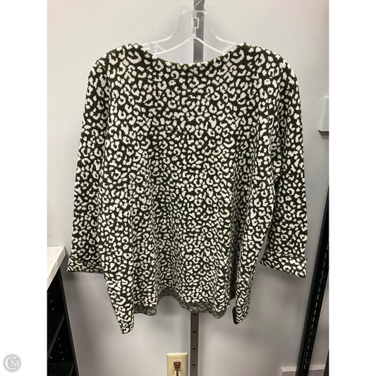 Sweater By Cynthia Rowley In Green & White, Size: 1x
