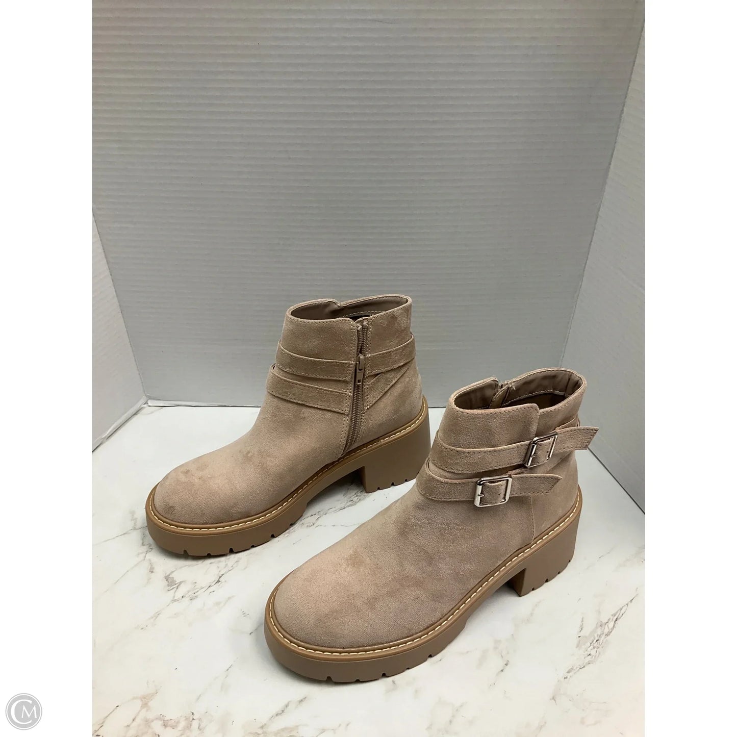 Boots Ankle Heels By Madden Girl In Tan, Size: 10