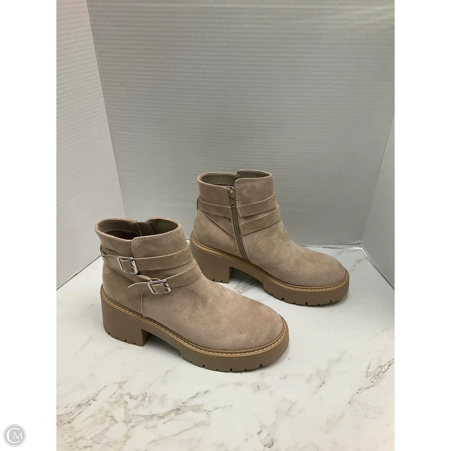 Boots Ankle Heels By Madden Girl In Tan, Size: 10