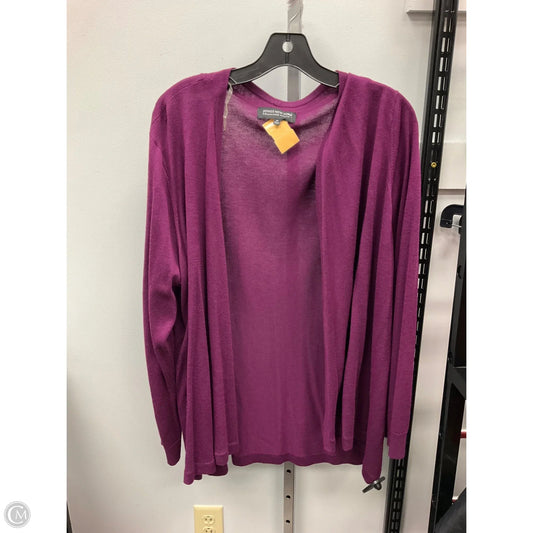 Sweater Cardigan By Jones New York In Purple, Size: 2x