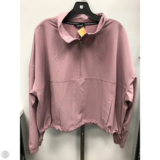 Athletic Top Long Sleeve Collar By Calvin Klein Performance In Mauve, Size: Xl
