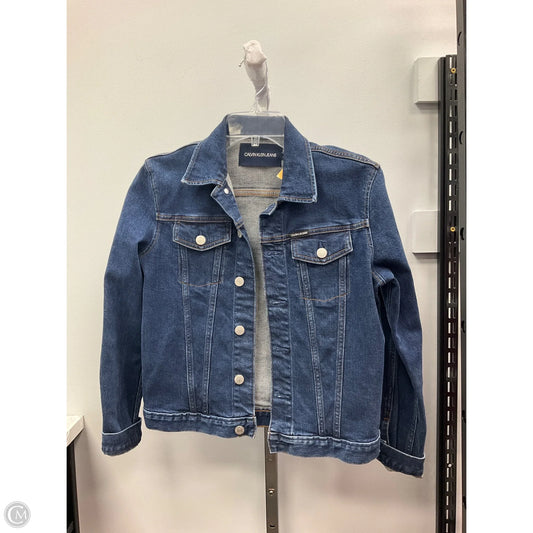 Jacket Denim By Calvin Klein In Blue Denim, Size: S