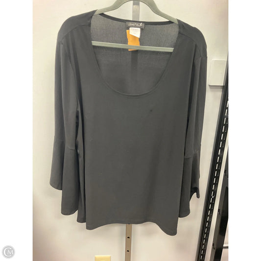 Top 3/4 Sleeve By Slinky Brand In Black, Size: 1x