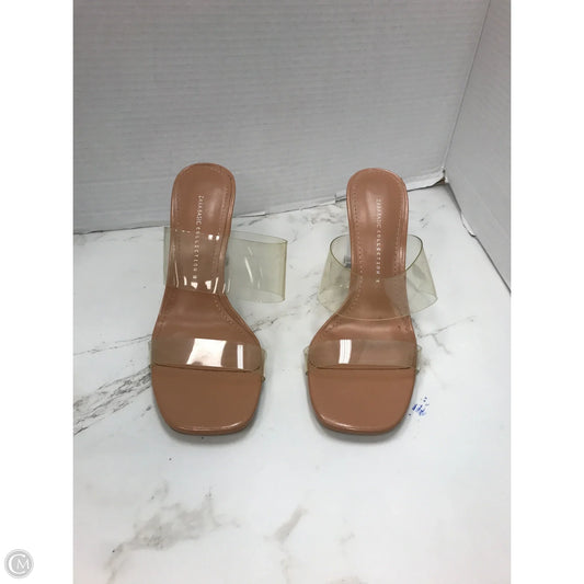 Sandals Heels Block By Zara Basic In Clear, Size: 7.5