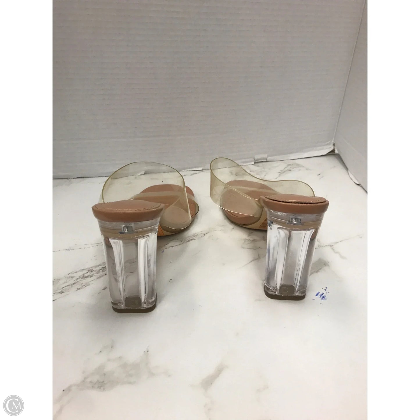 Sandals Heels Block By Zara Basic In Clear, Size: 7.5