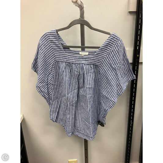Top Short Sleeve By Beachlunchlounge In Blue & White, Size: M