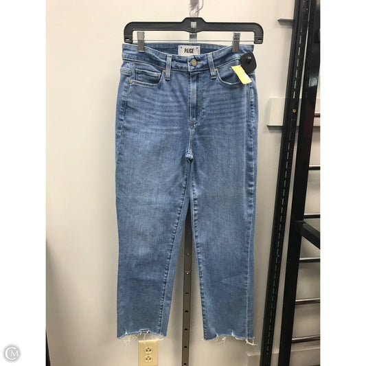Jeans Straight By Paige In Blue Denim, Size: 4