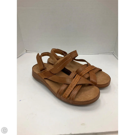 Sandals Heels Platform By Clarks In Brown, Size: 11