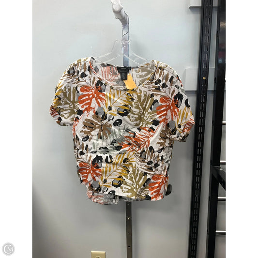 Top Short Sleeve By Tahari In Tropical Print, Size: M