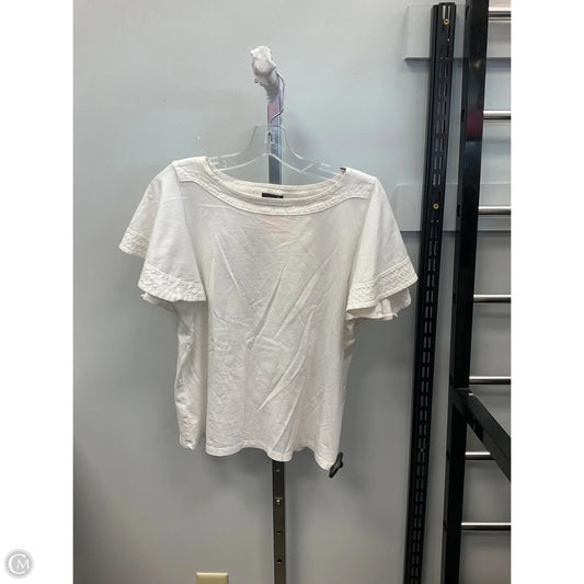 Top Short Sleeve By Ann Taylor In White, Size: M