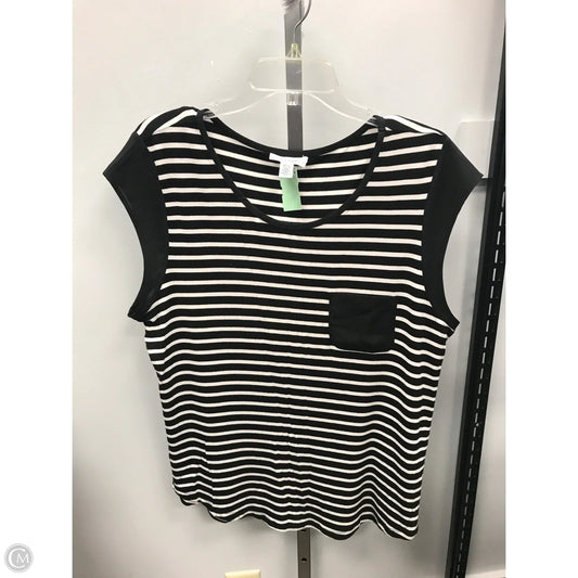 Top Sleeveless By Calvin Klein In Striped Pattern, Size: Xl