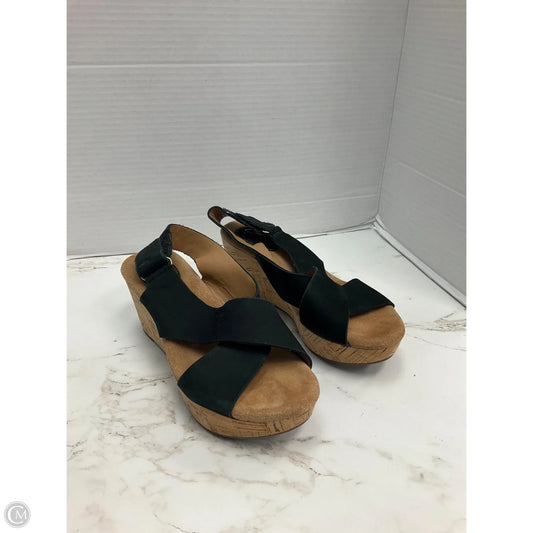 Sandals Heels Wedge By Clarks In Black, Size: 6