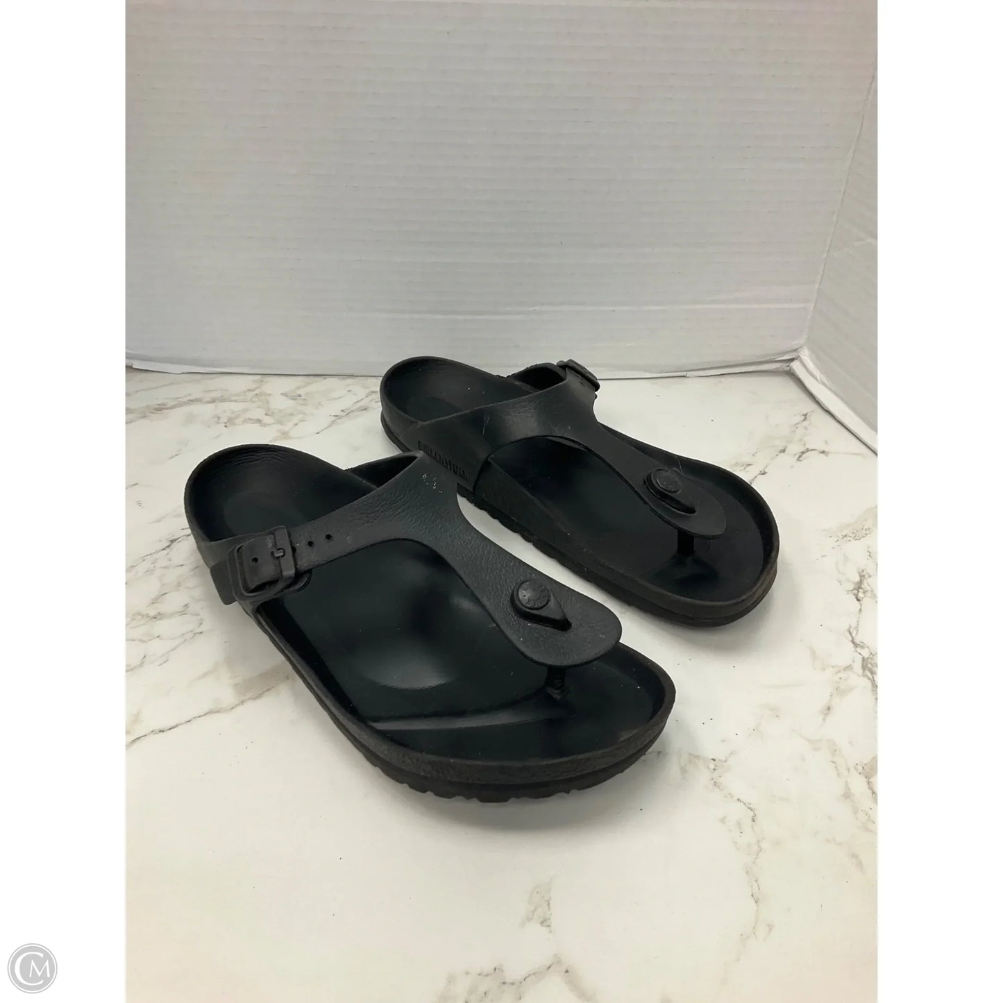 Sandals Flats By Birkenstock In Black, Size: 8