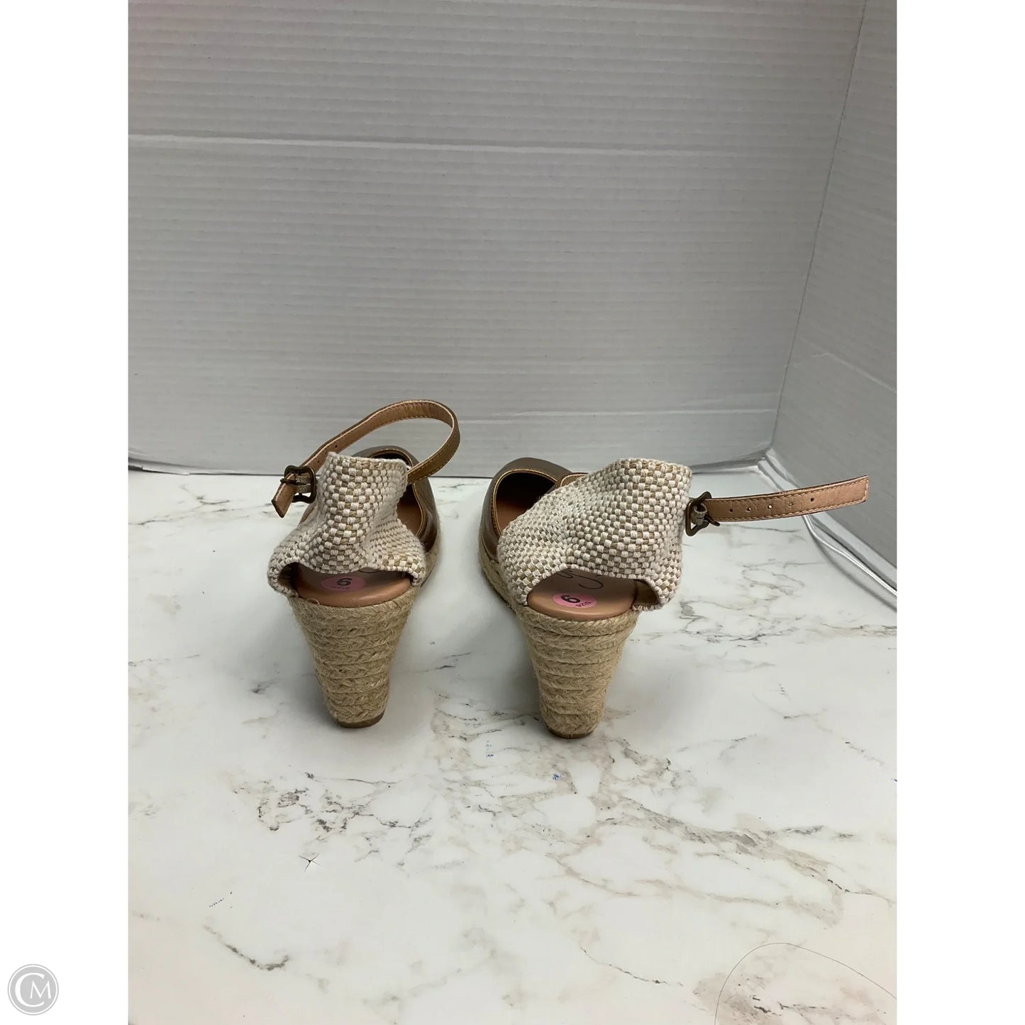 Shoes Heels Wedge By Cmc In Bronze, Size: 9