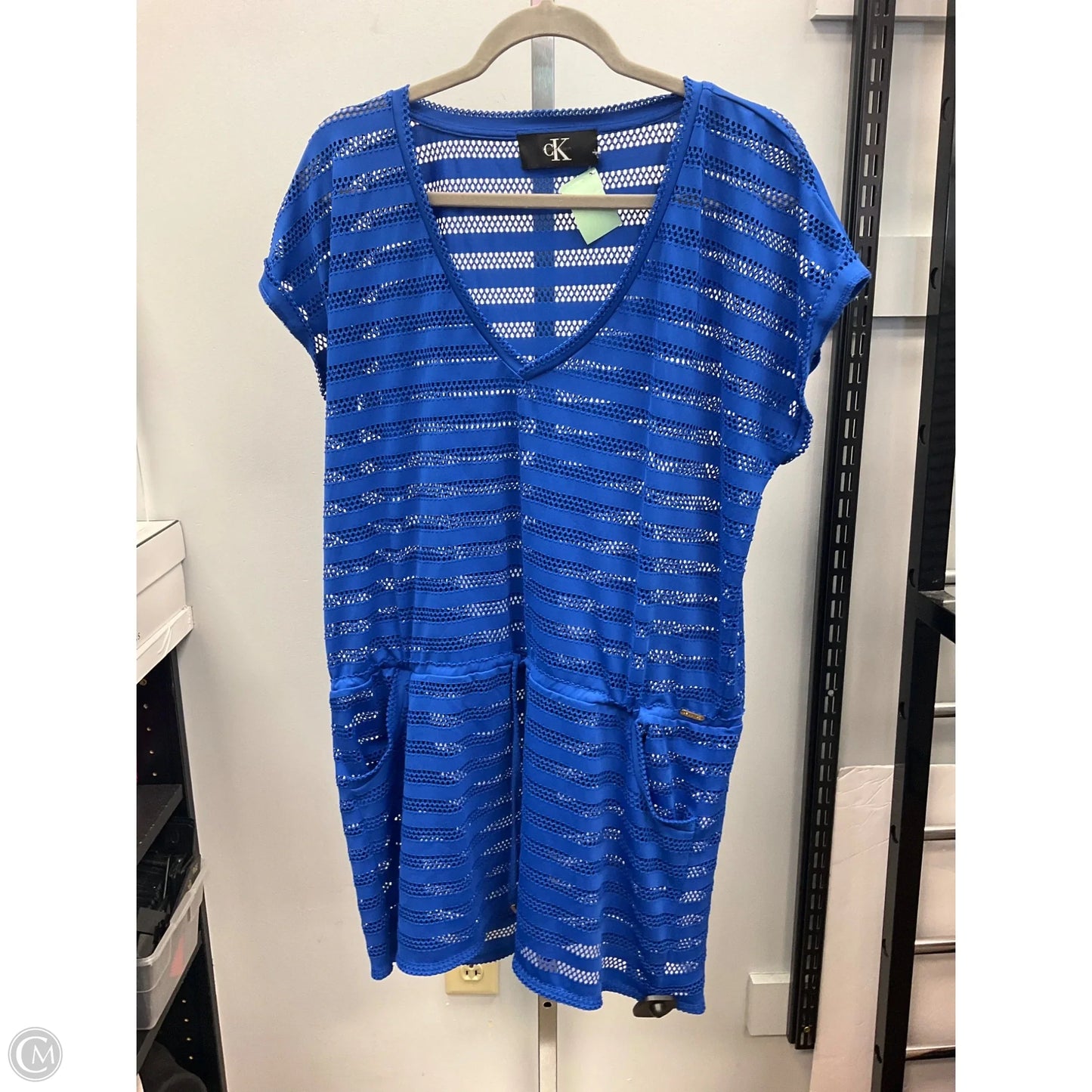 Swimwear Cover-up By Calvin Klein In Blue, Size: L
