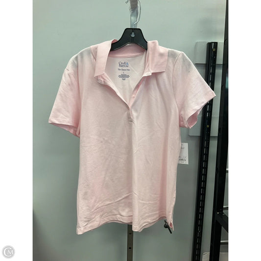 Top Short Sleeve By Croft And Barrow In Pink, Size: L