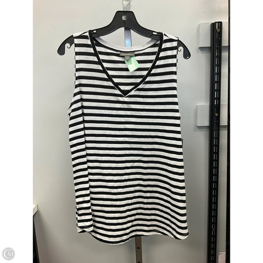 Top Sleeveless By Style And Company In Striped Pattern, Size: L