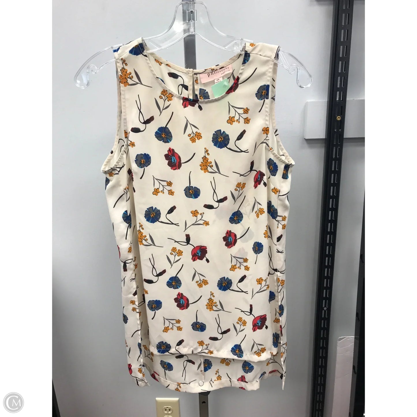 Top Sleeveless By Philosophy In Floral Print, Size: Xs