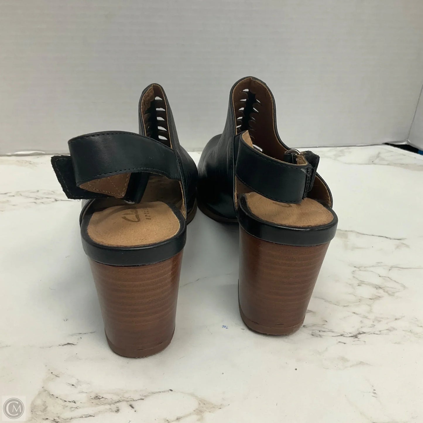 Sandals Heels Block By Clarks In Black, Size: 10