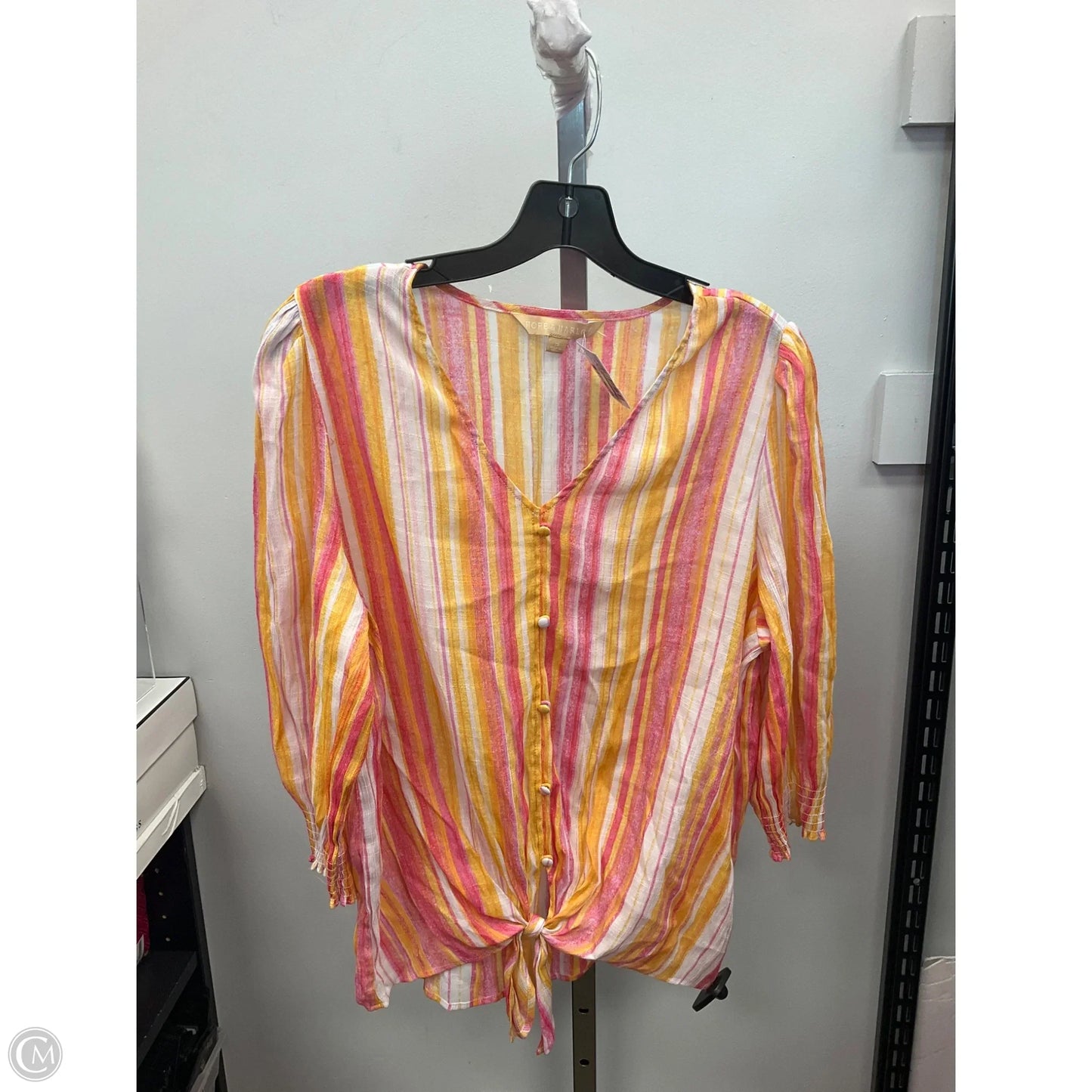 Top 3/4 Sleeve By Hope & Harlow In Striped Pattern, Size: Xl