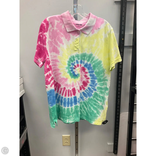 Top Short Sleeve By Lands End In Tie Dye Print, Size: L