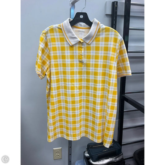 Top Short Sleeve By Lands End In Yellow, Size: L
