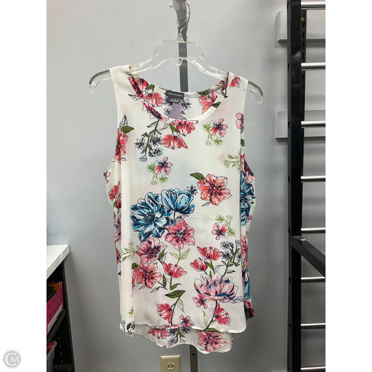 Top Sleeveless By Van Heusen In Floral Print, Size: L