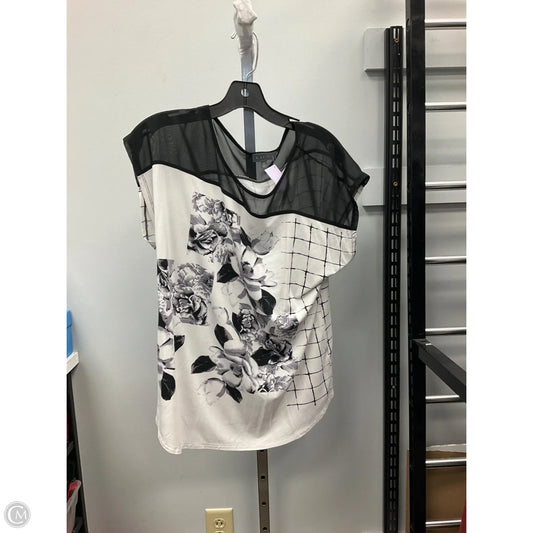 Top Sleeveless By Cmc In Black & White, Size: L