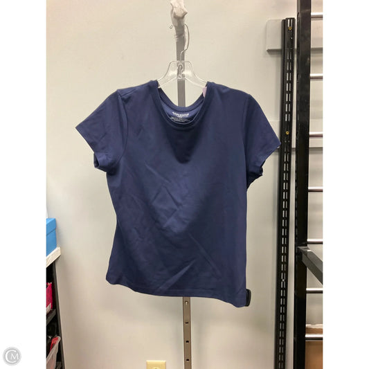 Top Short Sleeve Basic By Adrienne Vittadini In Navy, Size: L