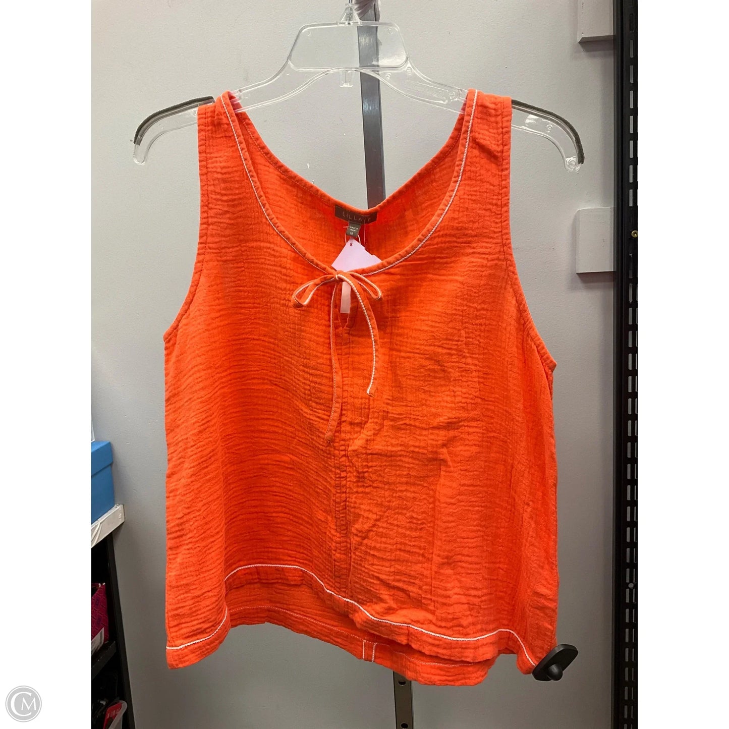 Top Sleeveless By Lilla P In Orange, Size: M