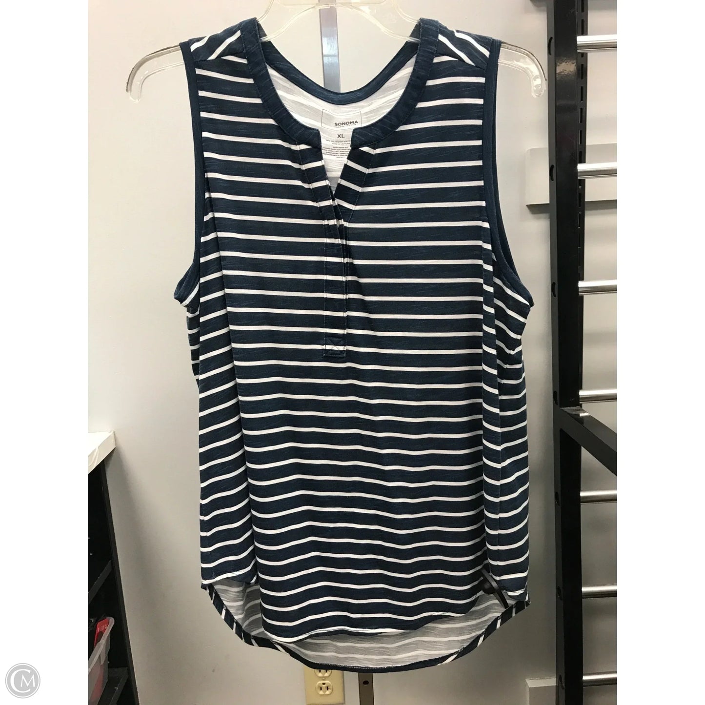 Top Sleeveless By Sonoma In Striped Pattern, Size: Xl