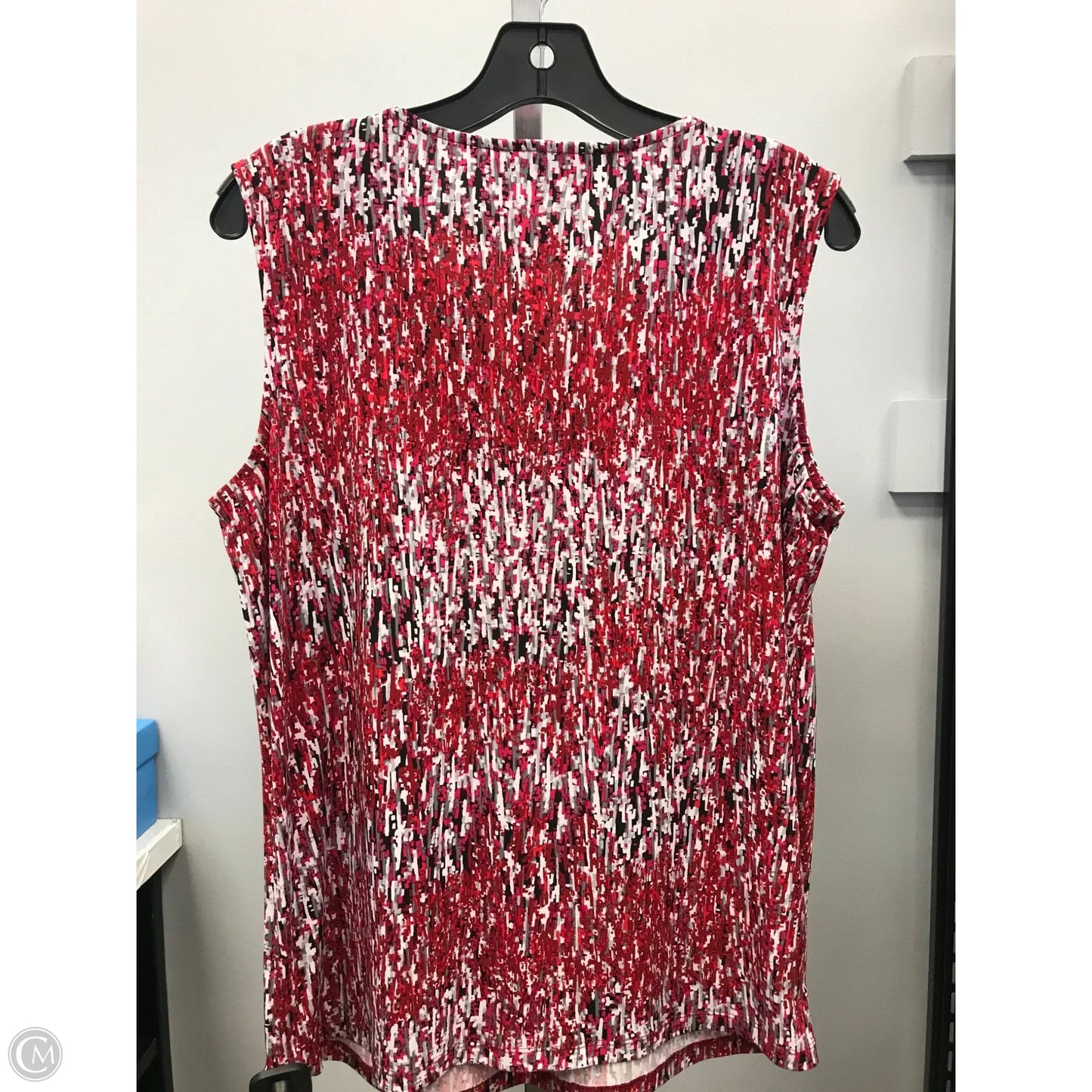 Top Sleeveless By Jones Studio In Red & White, Size: L
