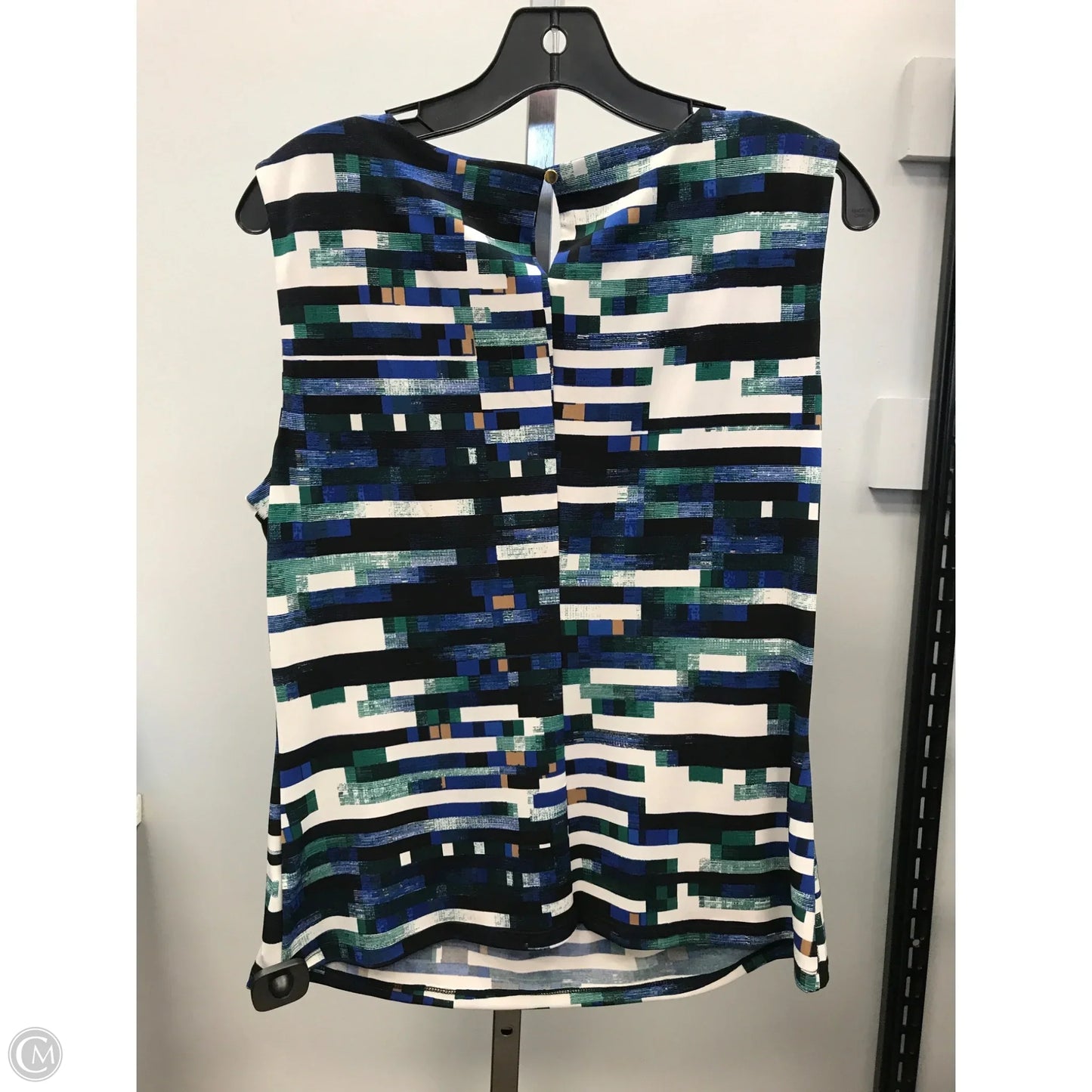 Top Sleeveless By Calvin Klein In Blue & Green, Size: L