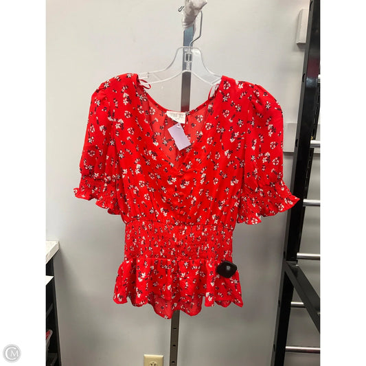Top Short Sleeve By Sienna Sky In Red, Size: M