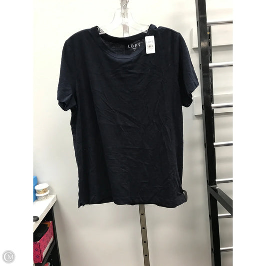 Top Short Sleeve Basic By Loft In Navy, Size: L